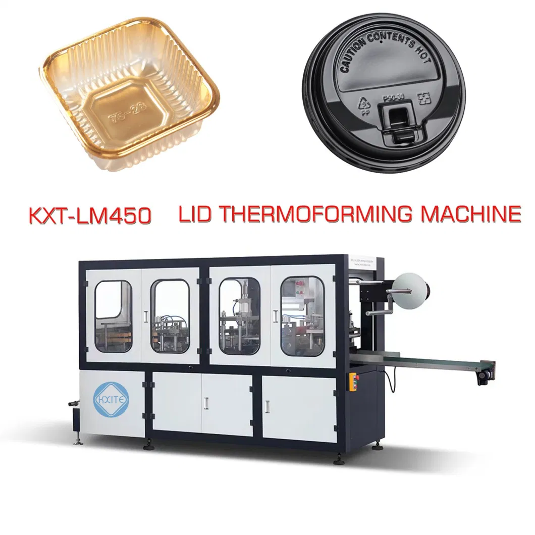 Plastic Automatic Four Station Bowl, Lid, Trays, Plate, Container Boxes Vacuum Packaging Thermoforming Machine