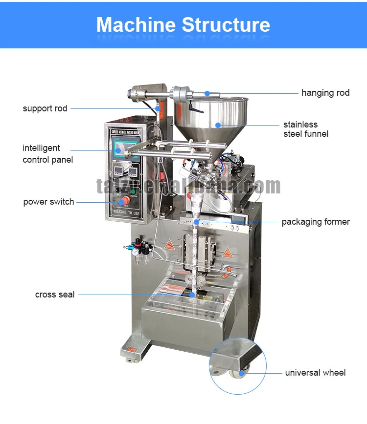 Vertical Salad Peanut Paste Filling Viscous Liquid Bag Pack Packaging Machine