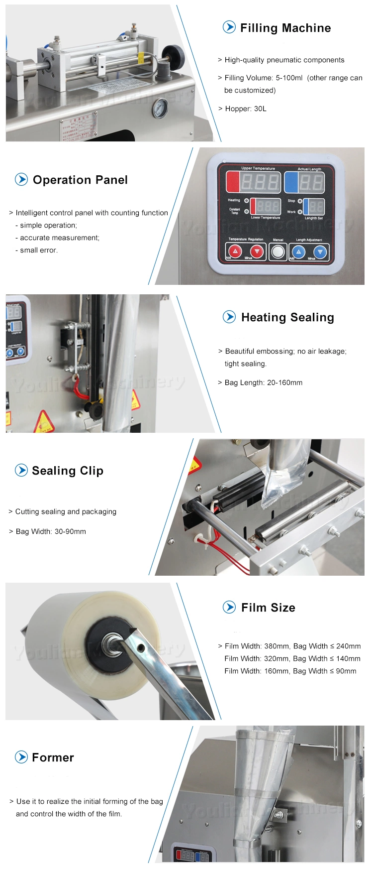 100/500ml Automatic Honey/Ketchup/Sauce/Oil/Liquid/Lotion/Shampoo/Jelly/Liquid Soap/Juice/Tomato Paste Sachet Pouch Packaging Packing Filling Sealing Machine