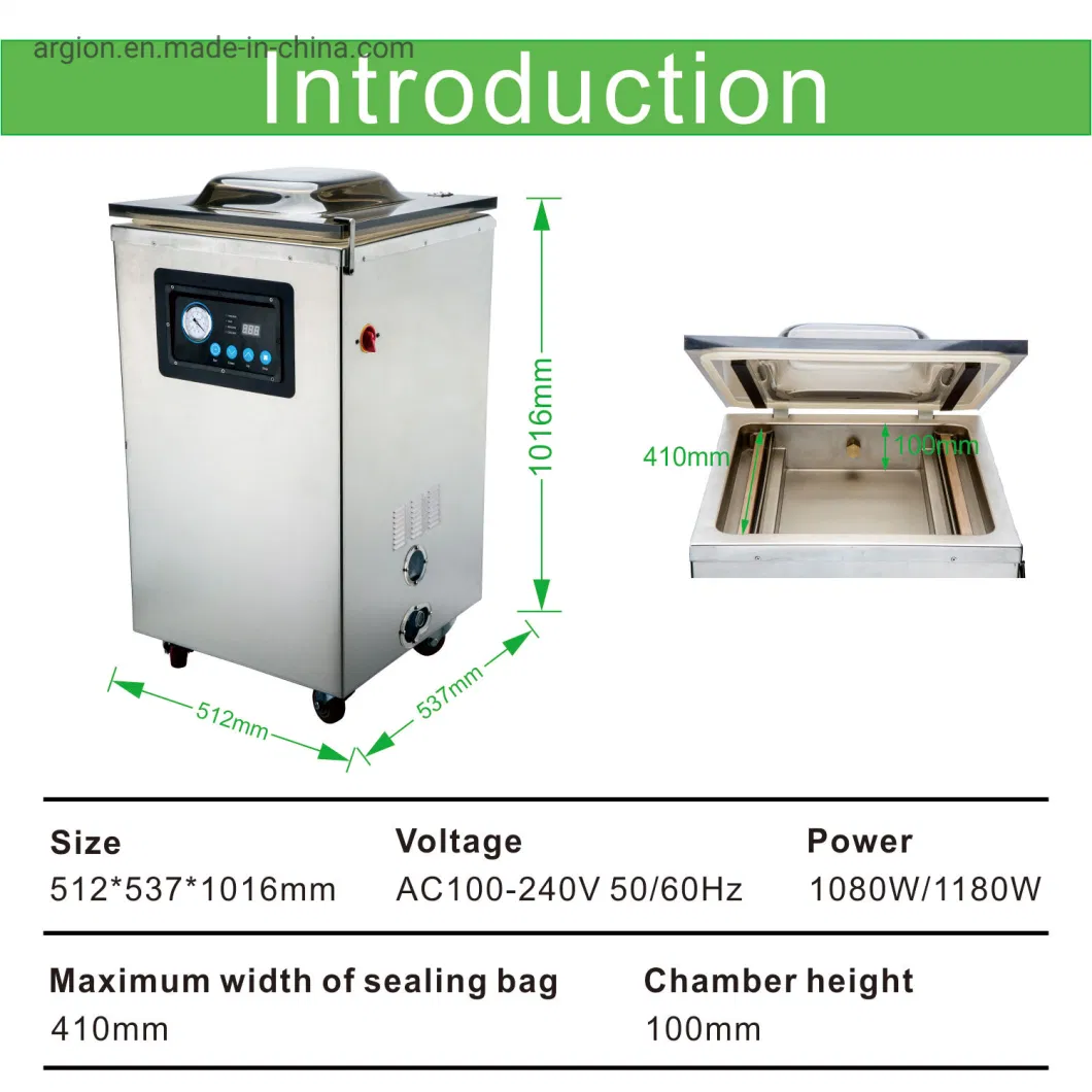 Kitchen Equipment Commercial 2 Seal Bar Standing Vacuum Packing Machine for Liquid Food