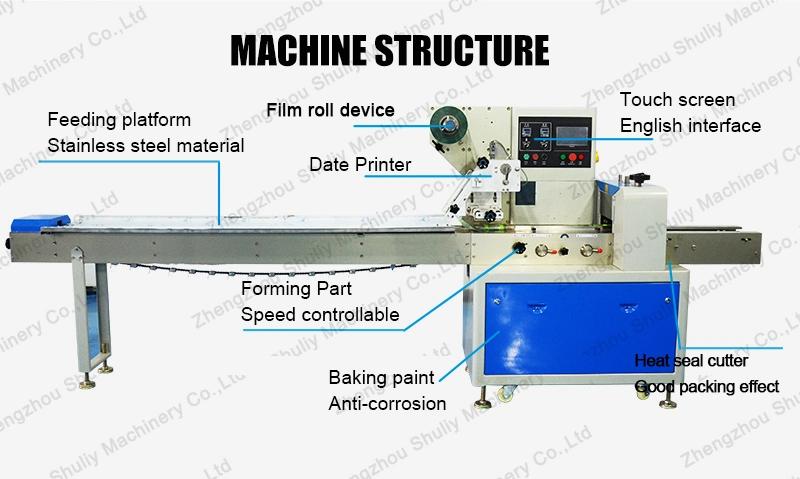 Hamburger Buns Crossiant Biscuit Noodles Packing Machine Pillow Type Packing Machine