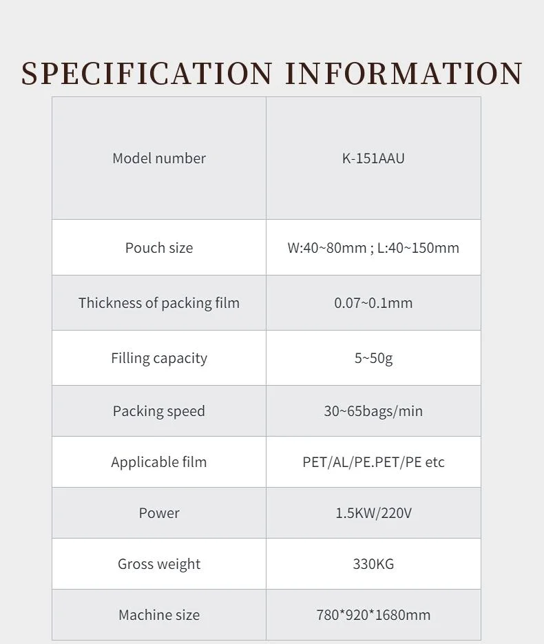 Automatic Pet Food/ Chips /Date /Rice /Peanut/Dried Food/Granule/Screw/Frozen Food /Dry Food/ Coffee/Grain Packaging Machine Packing Machine