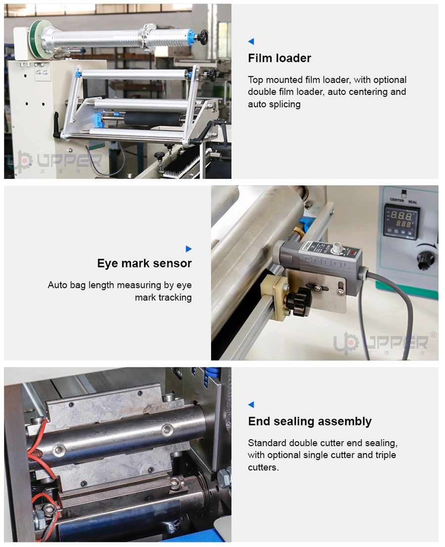 Fully Automatic Reciprocating Bread and Steamed Bread Bagging Machine with Tray for Quick-Frozen Dumplings Packaging Pillow Type Food Packaging Machine