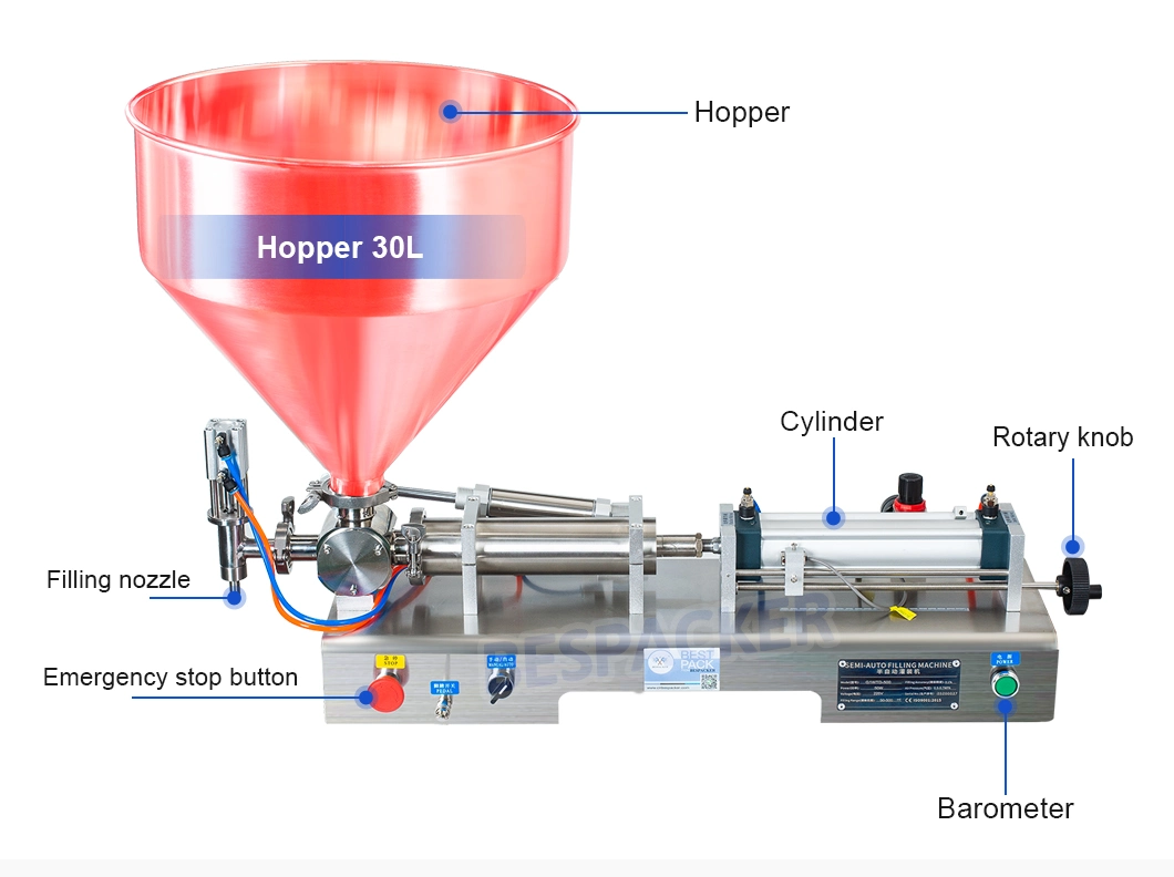 Semi-auto jam ketchup yogurt cosmetic cream filling packaging machine