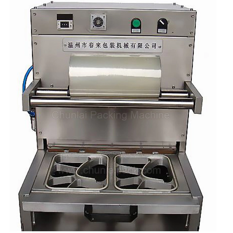 Smoked Food Tray Ready Meal Fish Shrimp Pasta Poultry Vertical Type Tray Vacuum Skin Packaging Machine