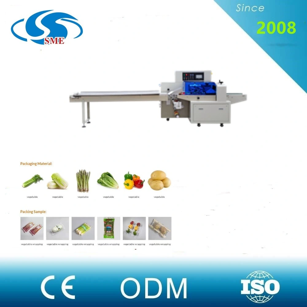 Vegetables Packing Machine, Cucumber Packing Machine Film Meat Biscuits Wrapping Machine Disposable Fork and Spoon Orange Fresh Fruit Wrapping Packing Machine