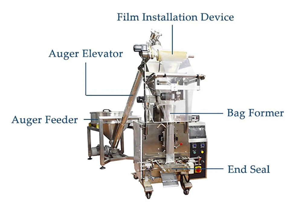 Automatic Vertical Auger Filler Matcha Tea Protein Powder Milk Powder Chili Spices Soup Seasoning Powder Sachet Packaging Packing Filling Machine