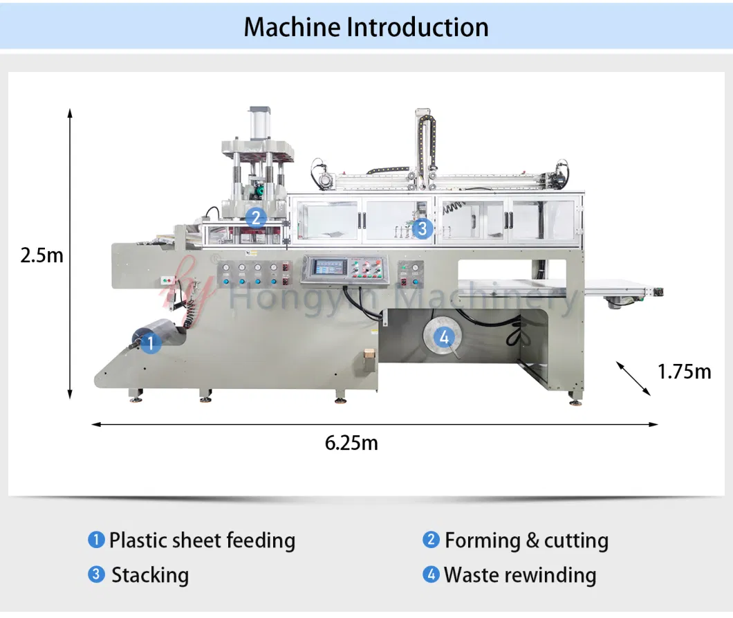 700*950mm Plastic Packaging Thermoformer Vacuumthermoforming Machine for Pet Lid Making Machine
