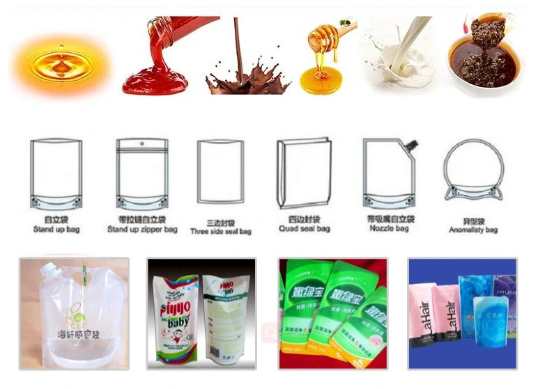 Manufacture Multi-Function Filling Sauce Mayonnaise Detergent Paste Spout Pouch Packaging Jam Liquid Packing Machine