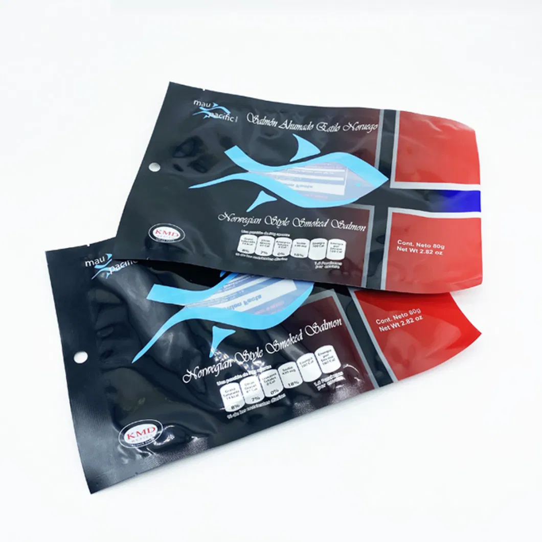 Three Side Seal Printing Freeze Fish Meat Food Package Vacuum Packaging Bag Plastic Pouches