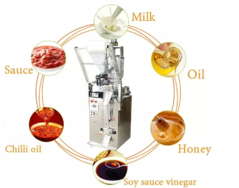 Fully Automatic Mini Pouch Chilli Jam Peanut Butter Honey Sachet Packaging Machine Weighing Filling Nuts Sealing Machine