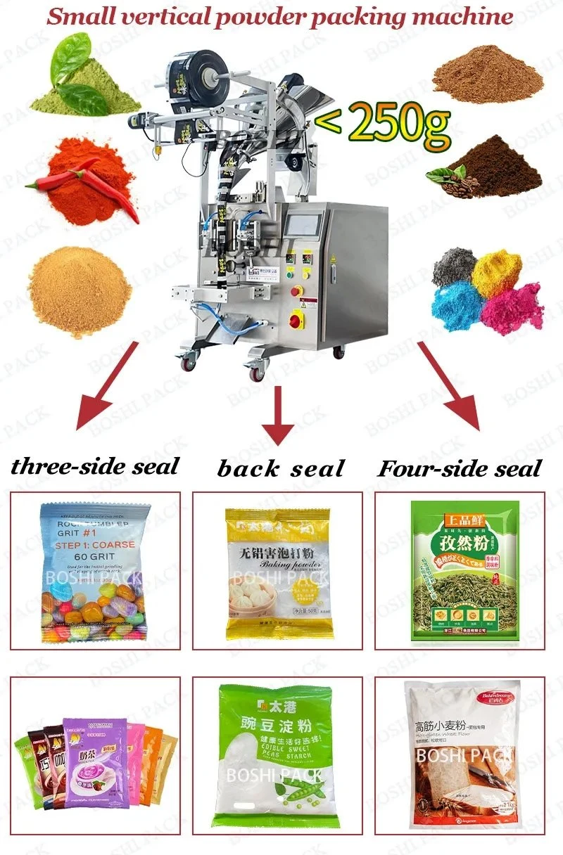Vertical Vegetable Bean Almond Powder Packaging Machine Turmeric Chilli Curry Masala Seasoning Spices Fruit Milk Coffee Powder Packing Machine