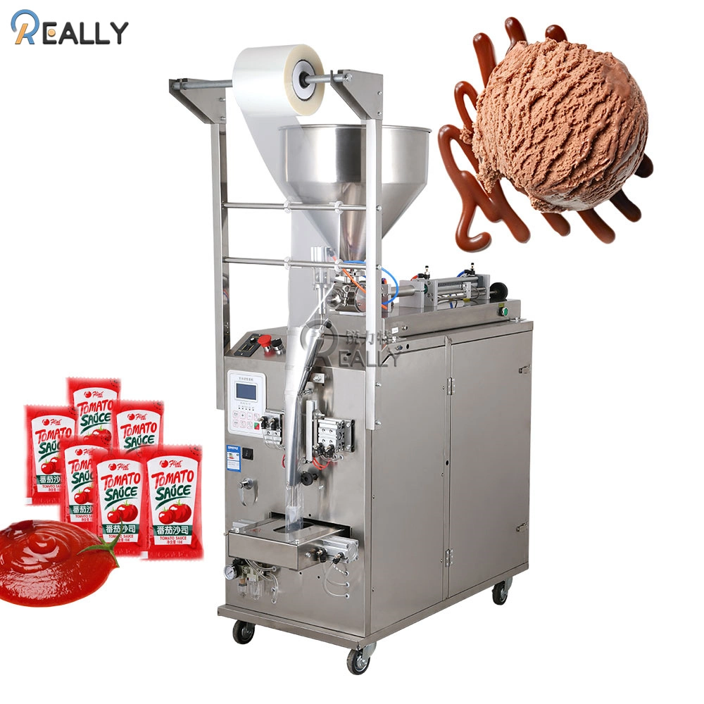 Fully Automatic Mini Pouch Chilli Jam Peanut Butter Honey Sachet Packaging Machine Weighing Filling Nuts Sealing Machine