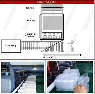 Tilting Mould Thermoforming Equipments Machine for Plastic Water Tea Coffee Milk Cup