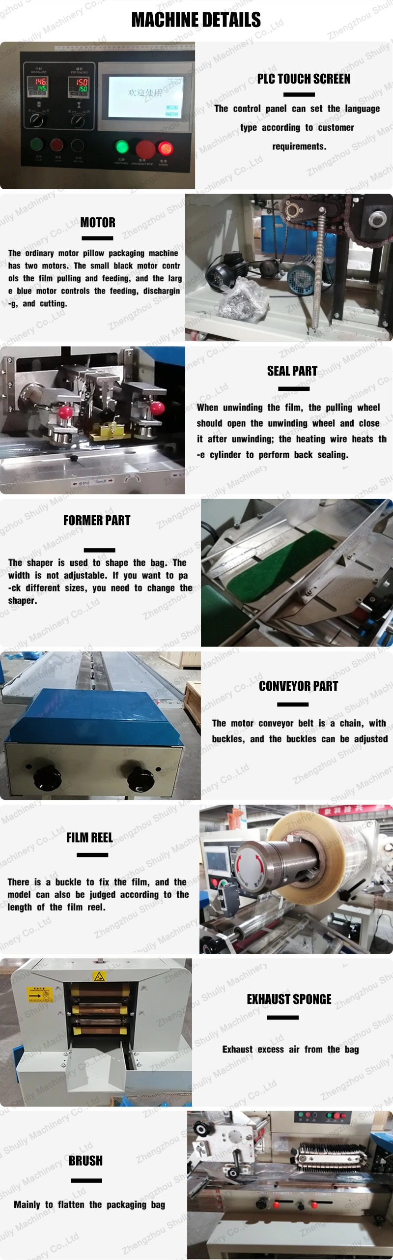 Hamburger Buns Crossiant Biscuit Noodles Packing Machine Pillow Type Packing Machine