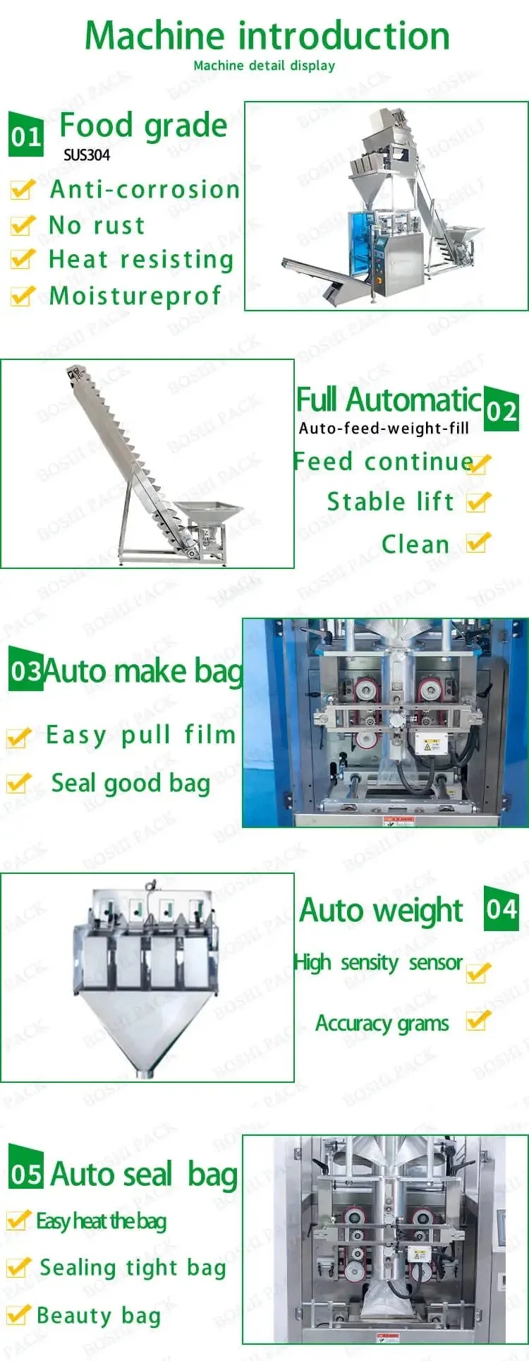 Snacks Multiheads Weigher Packing Machine to Pack Chips Soya Chunks Multi Head Full Packaging Machine for Soya Chunks