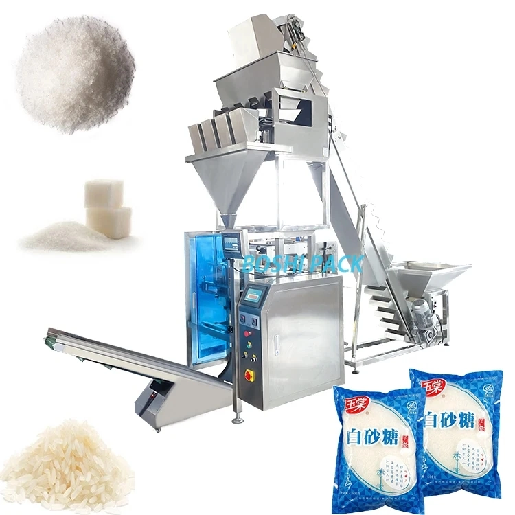 Snacks Multiheads Weigher Packing Machine to Pack Chips Soya Chunks Multi Head Full Packaging Machine for Soya Chunks