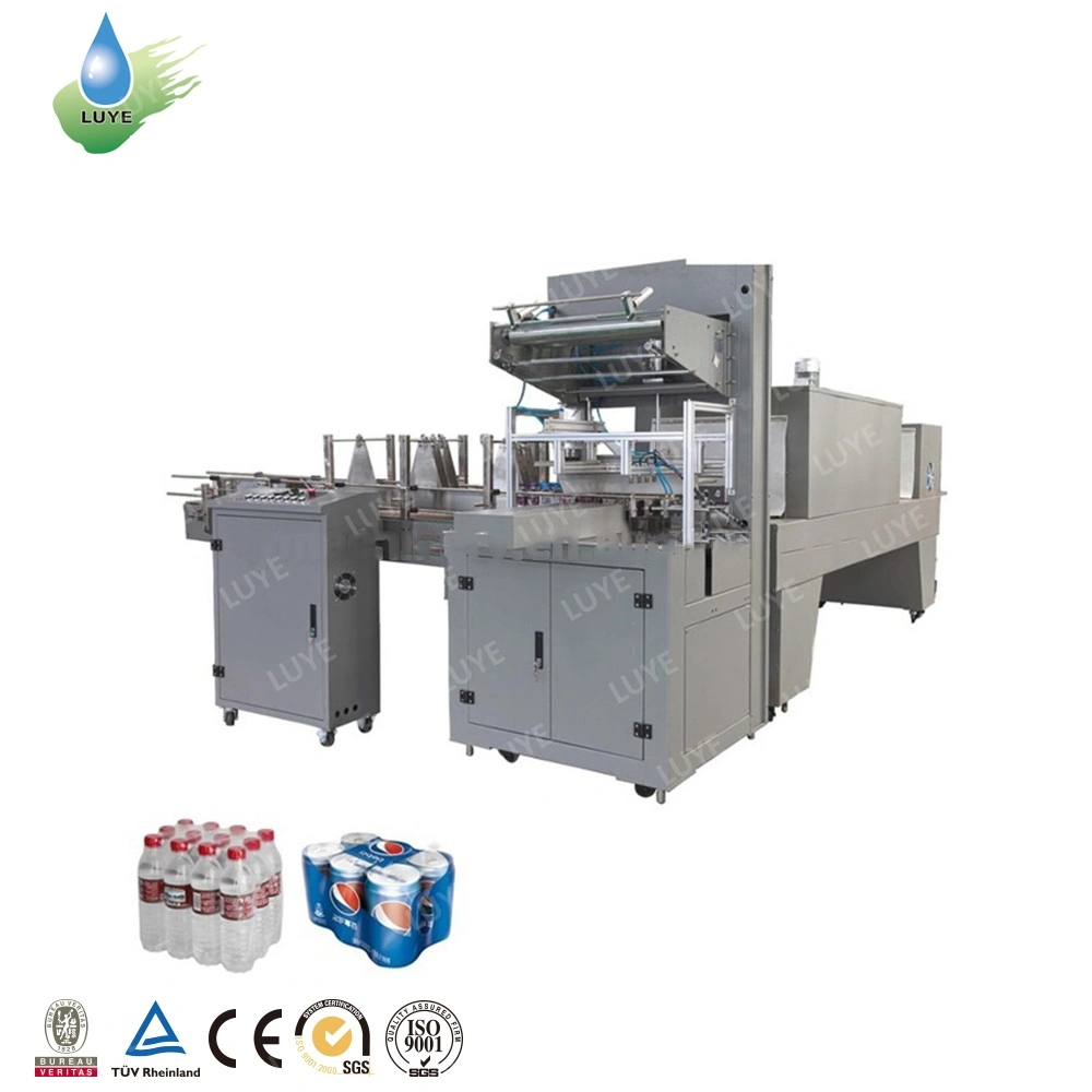 Automatic PE Shrink Film Packing Machine Drink Water Beverage Juice Condiment Food Packaging Equipment Sleeve Wrapping Machinery