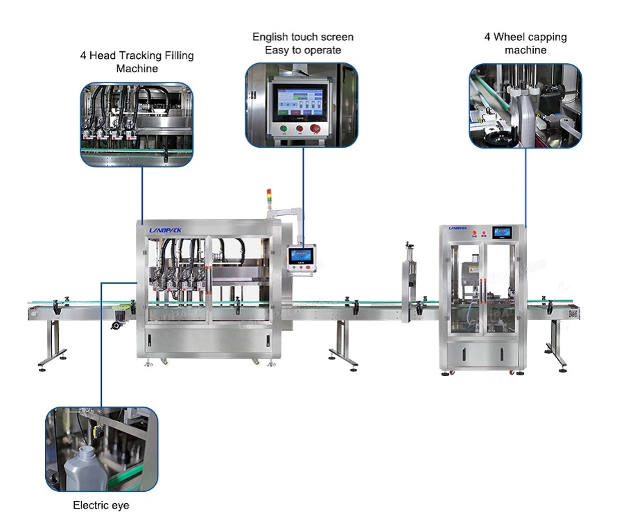 Automatic Juice Ketchup Syrup Tracking Type Liquid Filling Machine for Small Business