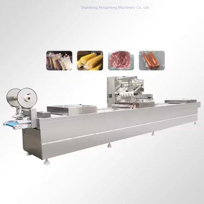 Termoformado automático multifunción Frutas salchicha Queso Palo de carne vacío Máquina de embalaje