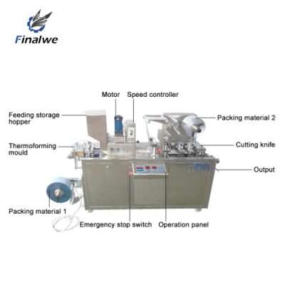 Aluminio automático de farmacéuticos de maquinaria de embalaje de plástico de alimentos en papel sellado en caliente de la batería de la píldora de sellado de termoformado máquina de envasado Blister Cápsula Tablet