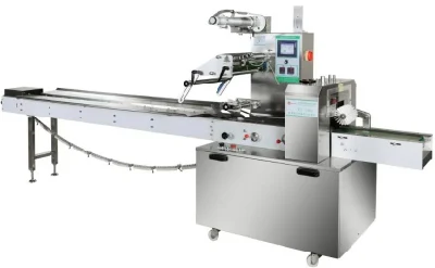 Almohada totalmente automática de codificación de embalaje la máquina para pasta de galleta Fideos Instantáneos Nugget de pollo de la bolsa de pan de panadería papel A4 con nitrógeno