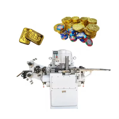 Totalmente automático flujo de oro de monedas de chocolate Alimentos Maquinaria de envasado para Pequeña empresa