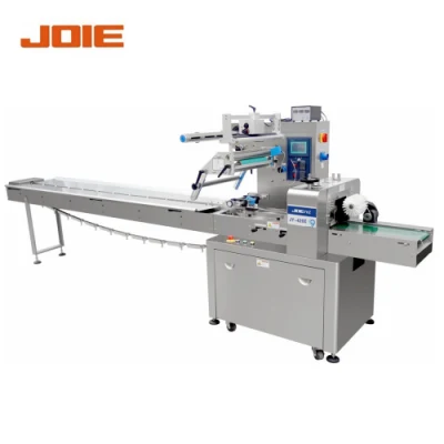 Galletas automático/fideos instantáneos/rollos o bollos de pan/estaño/Hot Dog y hamburguesa/flujo de productos de panadería de la máquina de Embalaje Embalaje envoltura horizontal