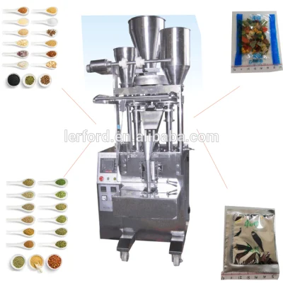Nuevo diseño automático 100g 500g arroz 1 kg de grano de azúcar sal detergente en polvo de varios materiales de sellado con un peso de la máquina de embalaje