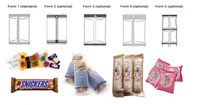 Galletas automático/fideos instantáneos/rollos o bollos de pan/estaño/Hot Dog y hamburguesa/flujo de productos de panadería de la máquina de Embalaje Embalaje envoltura horizontal