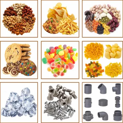 Galletas de langostinos verticales automáticas/patatas fritas/maíz con palomitas/verduras/fruta seca/albóndigas/bolsa de alimentos relleno de forma de nitrógeno Máquina de llenado de embalaje de sellado