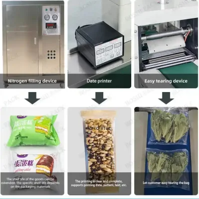 Pan automatizado Listo para comer comida Bandeja de alimentos Embalaje de sellos Bolsas de máquina de embalaje Max normal de marketing Bolsa clave de la ropa de motor