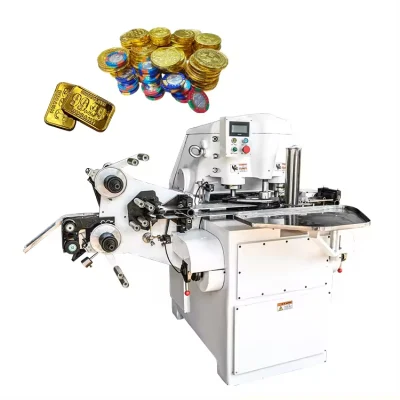 Totalmente automático flujo de oro de monedas de chocolate Alimentos Maquinaria de envasado para Pequeña empresa