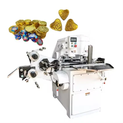 Totalmente automático flujo de oro de monedas de chocolate Alimentos Maquinaria de envasado para Pequeña empresa
