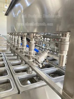 Sazonar los alimentos verificación lineal de las máquinas de sellado en caliente de comer arroz de la bandeja de pollo de la máquina de embalaje