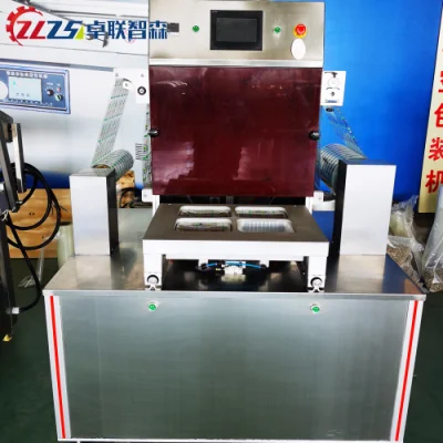 Zlzsen máquina de embalaje de alta calidad almuerzo Caja de embalaje Manual de embalaje Máquina de sellado de bandejas de comida rápida