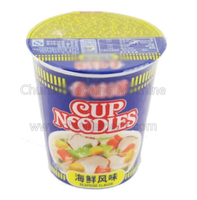 Máquina de embalaje de fideos instantánea automática máquina de sellado de cuenco de plástico