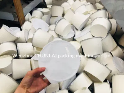 Máquina de embalaje de fideos instantánea automática máquina de sellado de cuenco de plástico