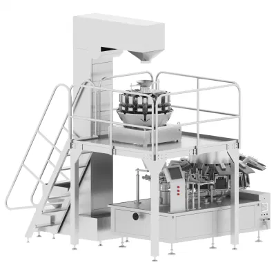 Bandeja automática/vacío de taza/Mapa/nitrógeno/llenado de gas máquina de embalaje/sellado para alimentos/carne/pescado/fruta/verduras con sopa/jugo