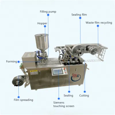 Máquina de envasado de ampollas termoformadoras de mantequilla de miel líquida automática