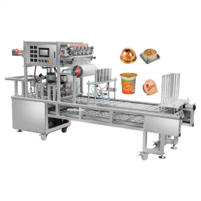 Bandeja automática de vacío/COPA/mapa/nitrógeno/gas envasado de llenado/sellado de la máquina para la comida o carne o pescado/fruta y verdura con sopa de jugo/