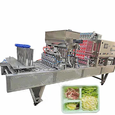 Paquete automática máquina de sellado sellador de la bandeja de Comida de plástico vacío