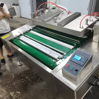 Máquina de envasado al vacío continuo de la máquina de envasado al vacío de la fruta seca del bocadillo Ventas directas de fabricantes de máquinas