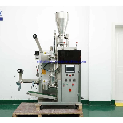 Filtro automático de té Bolsa máquina de embalaje con etiqueta y rosca té automático Bolsa máquina de embalaje con cuerda