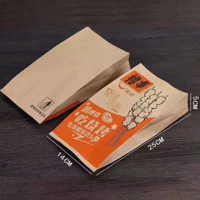 Resistente a la grasa desechables envases de alimentos ecológicos Bolsa Kraft Food Grade empanada Patatas Fritas Hamburger Aperitivos, bolsa de papel que hace la máquina