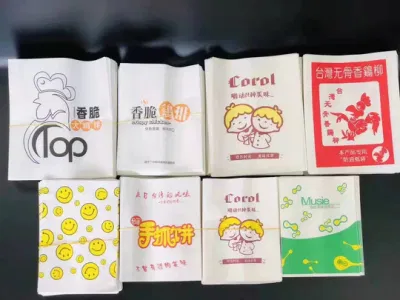 Resistente a la grasa desechables envases de alimentos ecológicos Bolsa Kraft Food Grade empanada Patatas Fritas Hamburger Aperitivos, bolsa de papel que hace la máquina