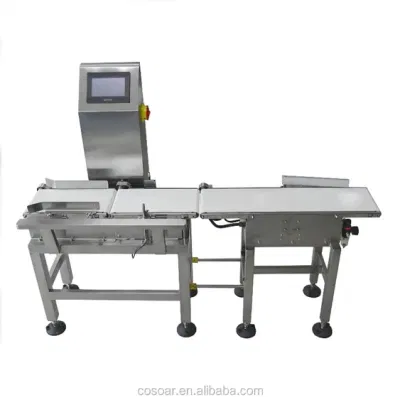 El peso de balanza de peso automático máquina de clasificación para la Revisión de correa Weigher mariscos transmitir para el envasado de grosor de línea de la clasificación para la carne