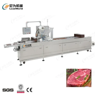 Termoformado Embalaje al vacío y llenado de nitrógeno máquina de embalaje automático para Comida carne Frutas Vegetal y pescado