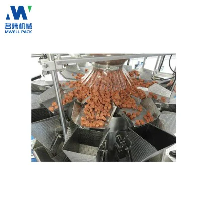 Máquina de embalaje de pesaje automático con granupa de maíz Pastel de frijoles de carne cocida de olla carne de salchicha de frijol seco de cucumber Konjac