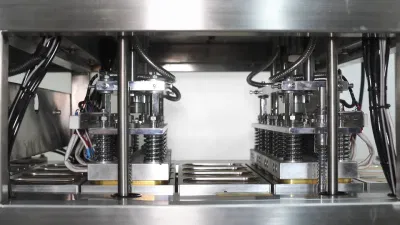Sazonar los alimentos verificación lineal de las máquinas de sellado en caliente de comer arroz de la bandeja de pollo de la máquina de embalaje
